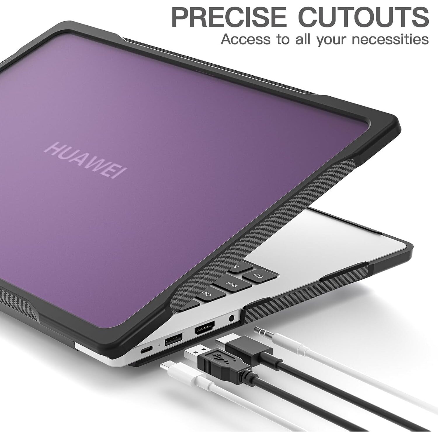 Carcasa Dura Huawei MateBook D14 2023, Protectie 360°, Rosu