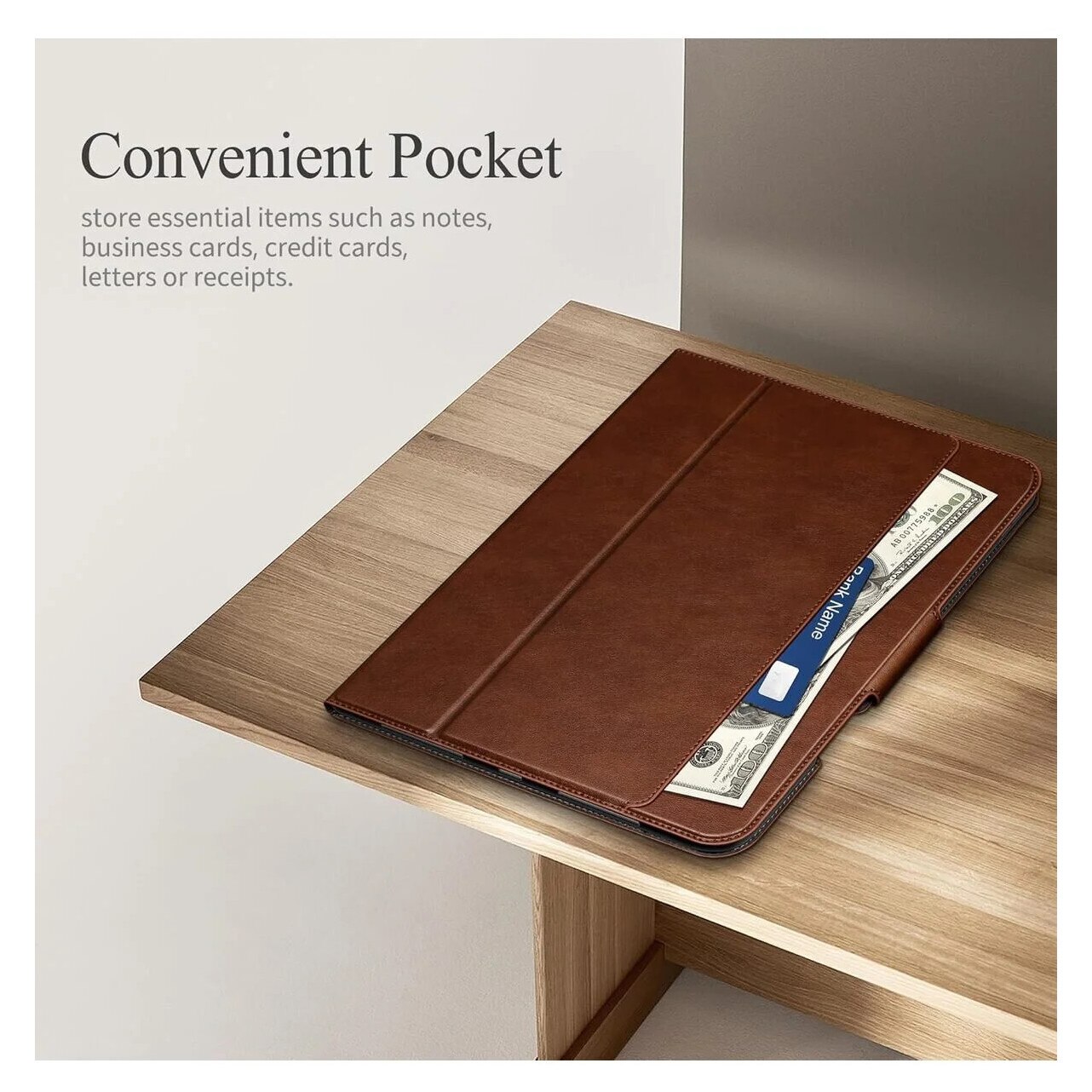 Carcasa pentru iPad Pro 13 Inch (M5/M4) 2025/2024, cu suport pentru creion si buzunar, multiple unghiuri de vizualizare