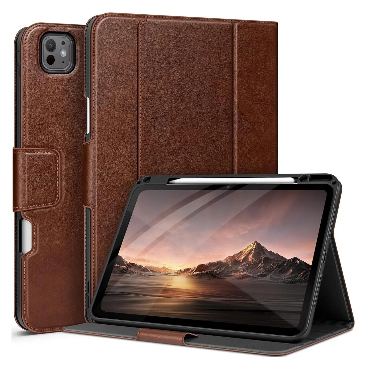 Carcasa pentru iPad Pro 13 Inch (M5/M4) 2025/2024, cu suport pentru creion si buzunar, multiple unghiuri de vizualizare