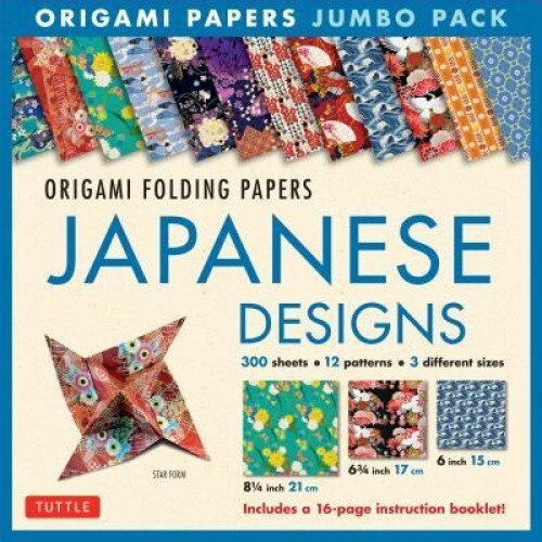 Origami Folding Papers Jumbo Pack: Japanese Designs: 300 Origami Folding Papers in 3 Sizes (6 Inch; 6 3/4 Inch and 8 1/4 Inch) and a 16-Page Book, Tuttle Publishing (Editor)