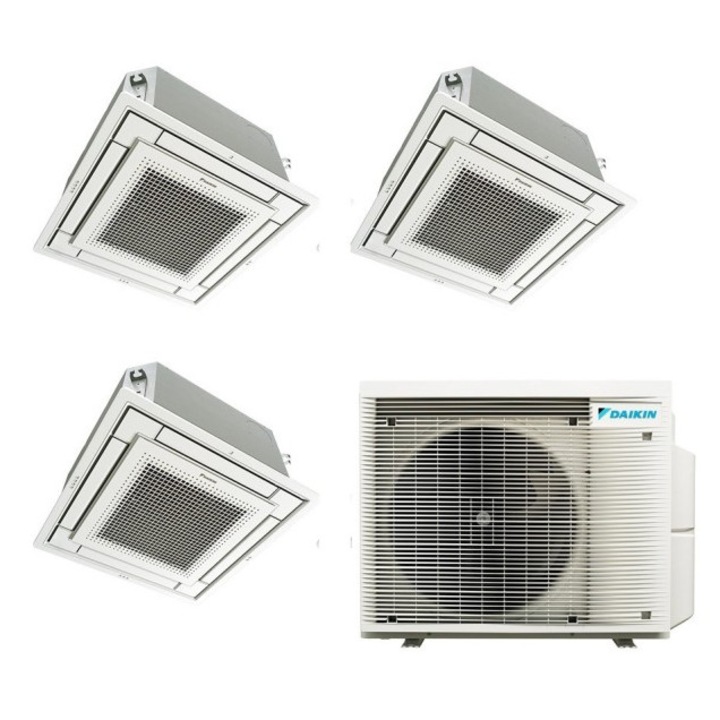 Aparat de aer conditionat triplu-split DAIKIN cu trei unitati interne caseta de tavan, doua 9000 BTU si una 12000 BTU, 3MXM68A-2