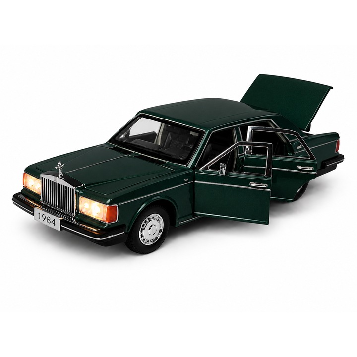 Fém Rolls-Royce Phantom kisautó, 1:32 méretarányú, nyitható ajtókkal és visszahúzós mechanizmussal, Khaki, 3+ év