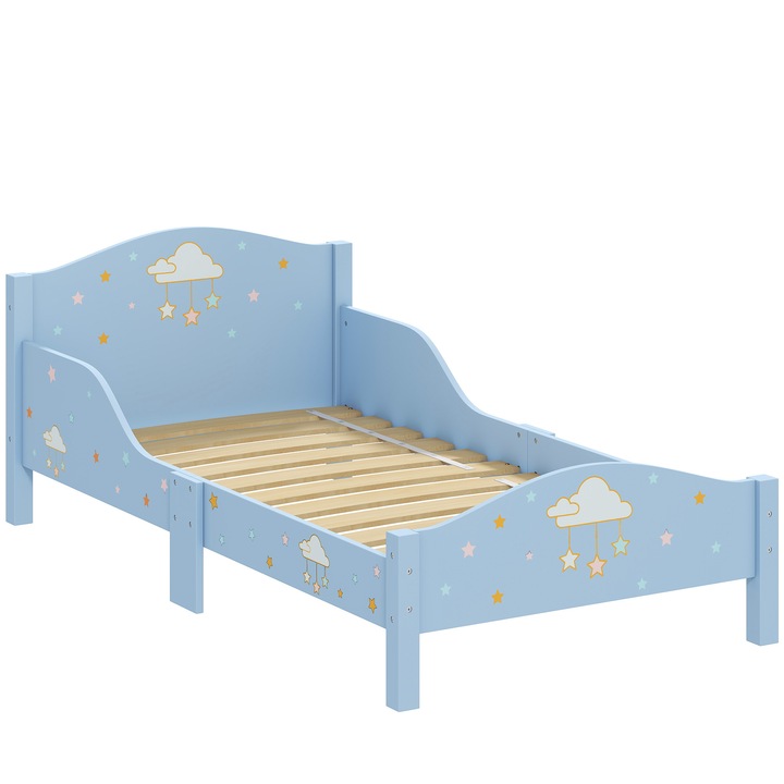 Pat Montessori pentru Copii Model Nor, AIYAPLAY, MDF, Placaj, 146 x 76, 5 x 54, 5 cm, Albastru