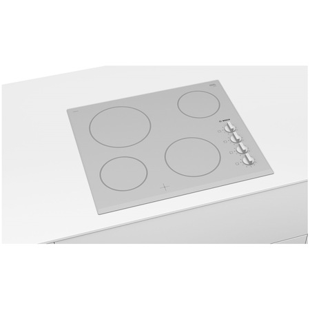 Plita incorporabila Bosch PKE652CA1E, Electric, 4 zone de gatit, Vitroceramica, Butoane control, Indicator de caldura reziduala, Afisaj electronic, Alb