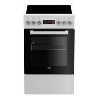 Aragaz electric BEKO FSM57300GW, 4 zone de gatit, Vitroceramica, 55L, 7 functii, SteamShine, 50 cm, Alb