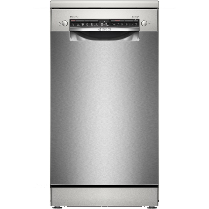 Masina de spalat vase Bosch SPS4HMI13E, 10 seturi, 6 programe, ExtraDry, DosageAssist, Silence Plus, Home Connect, Clasa D, 45 cm, Inox