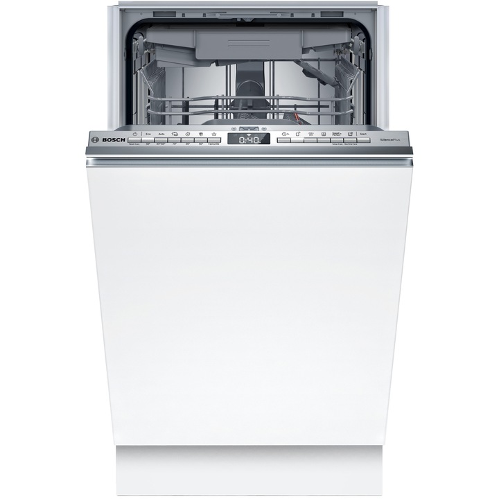 Masina de spalat vase incorporabila Bosch SPV4HMX13E, 10 seturi, 6 programe, ExtraDry, HygienePlus,, Silence Plus, Silence on demand, SosageAssist, InfoLight, Home Connect, 45 cm, Clasa D