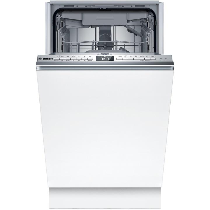 Masina de spalat vase incorporabila Bosch SPV4HMX12E, 10 seturi, 6 programe, ExtraDry, HygienePlus,, Silence Plus, Silence on demand, SosageAssist, InfoLight, Home Connect, 45 cm, Clasa D
