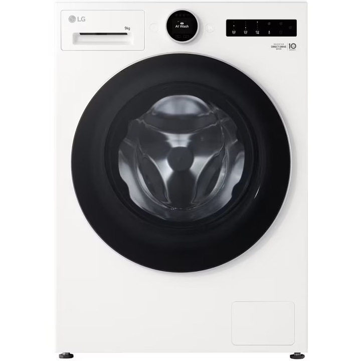 Masina de spalat rufe LG F2X70S9TWS, 9 kg, 1200 RPM, Clasa A, LCD, Smart Diagnosis, Alb