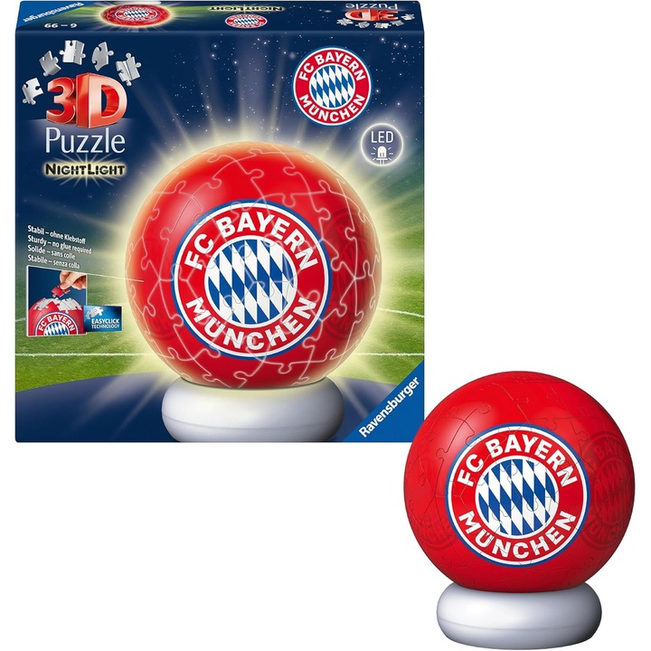 Puzzle 3D Ravensburger FC Bayern Munchen cu Lumina LED