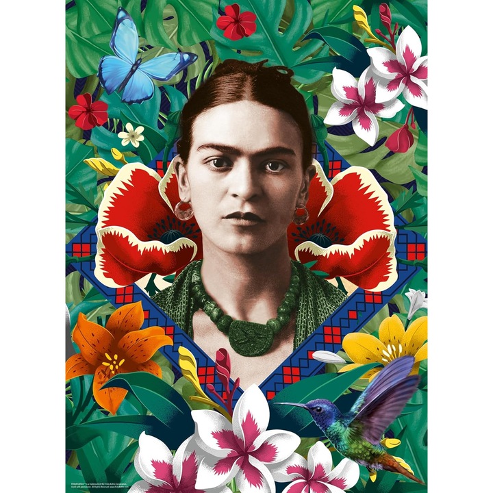 Puzzle Ravensburger 500 piese - Frida Kahlo, „Fantezie inflorita”