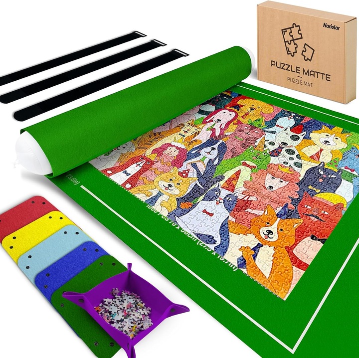 Covor Puzzle cu 6 Tavite Feltru, pentru 500-1500 Piese