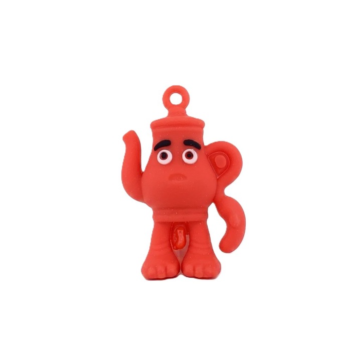 Breloc de Chei din Silicon, Leski, Figurina Brainrot Ceainic Sahur, 4 cm, Rosu