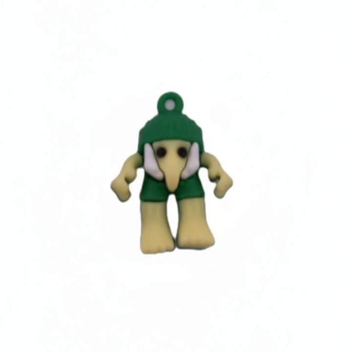 Breloc de Chei din Silicon, Leski, Figurina Brainrot Brr Brr Patapim, 3, 5 cm, Verde