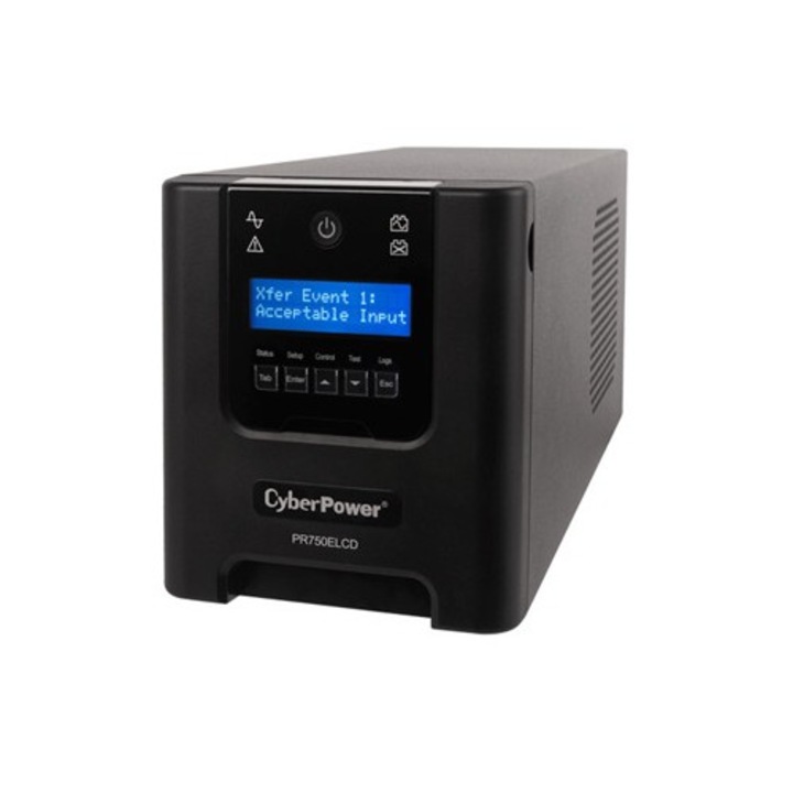 UPS Cyber Power PR750ELCD, 750 VA, 675 W, AVR, LCD Display, USB