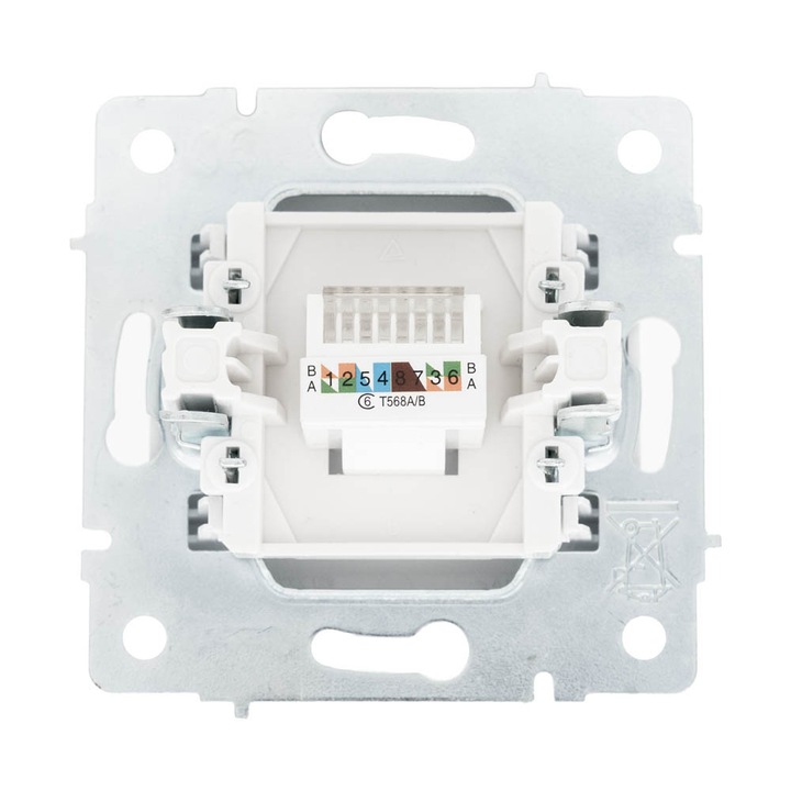Priza date 1xRJ45 Cat6e alb Vesna - LEZARD