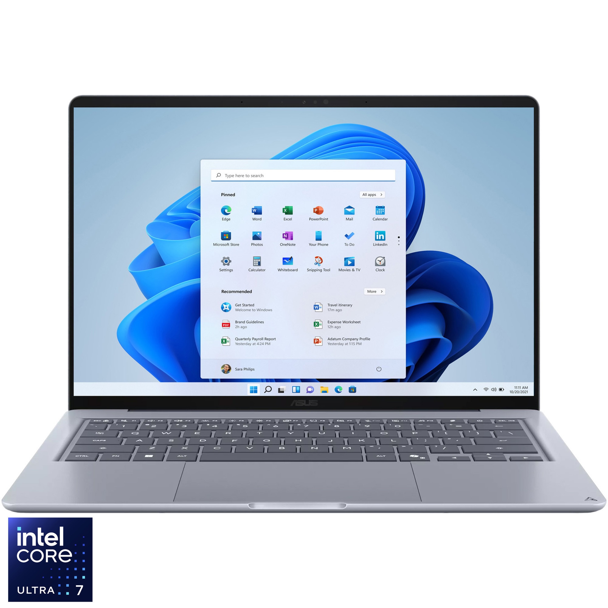 Laptop ASUS Zenbook 14 UX3480AA cu procesor Intel® Core™ Ultra 7 355 pana la 4.7GHz, 14'', Full HD, OLED, Touch, 16GB LPDDR5X RAM, 512GB SSD, Intel® Graphics, Windows 11 Home, Arctic Blue