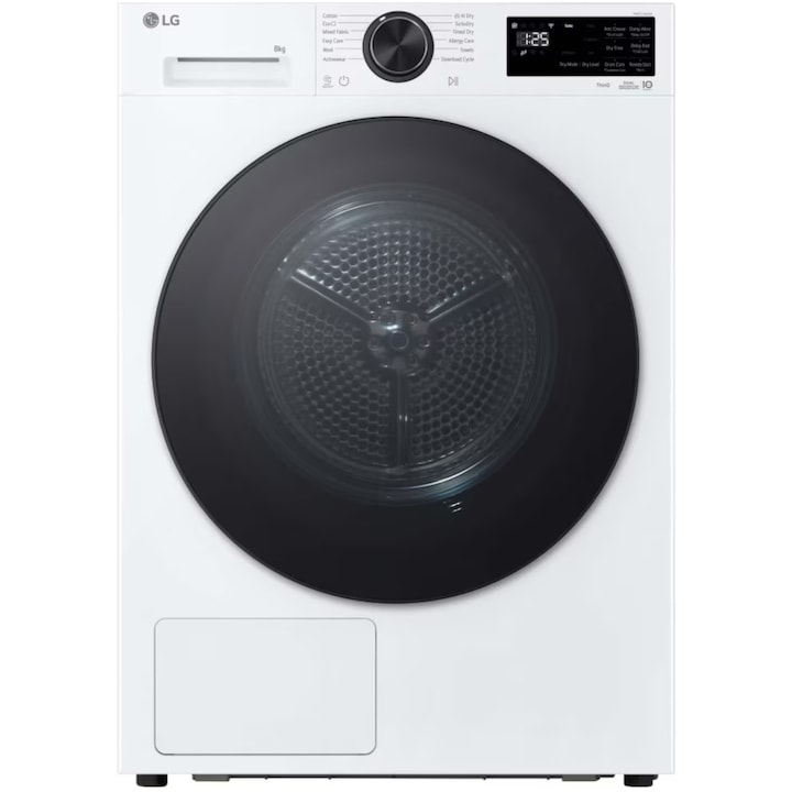 Uscator de rufe Haier HD90-A3Q397U1-S, Pompa de caldura, motor Inverter, clasa C, 9 kg, conectivitate WiFi/ hOn, i-Refresh Pro, Display TFT, Twin Turbo, Dry Sensor, alb