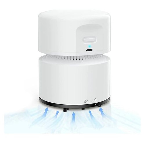 Mini aspirator desktop MIGJJ-081105014, USB reincarcabil, baterie 1800 mAh, autonomie pana la 120 min, 800 Pa, capacitate 58 ml, alb, 81 x 81 x 104 mm