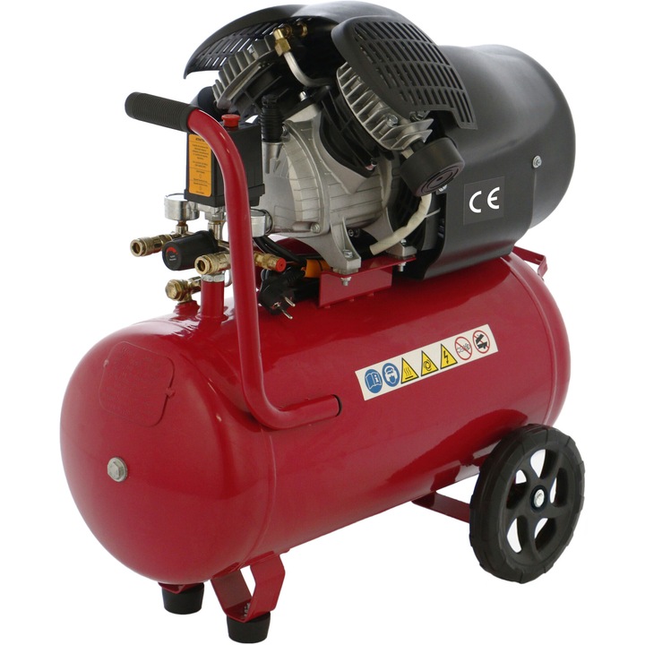 Compresor aer cu 2 cilindri Steinhaus, 50l, 2200W, 3CP, 8bari, 392 L/min