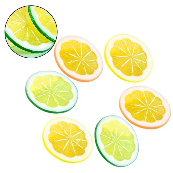 Felii decorative de lamaie artificiale YANYXR BCS2956168, PVC, diametru 6 cm, set 6 buc, Multicolor