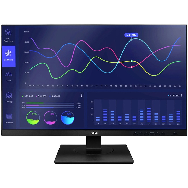 LG 27BK750Y-B Monitor LED IPS LG 27", Full HD, DisplayPort, Pivot, Fekete