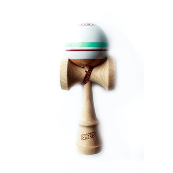 Joc de indemanare Kendama Prime Sport Stripe Avalanche alb cu linie visinie si albastru Joc de indemanare Kendama Prime Sport Stripe Avalanche alb cu linie visinie si albastru