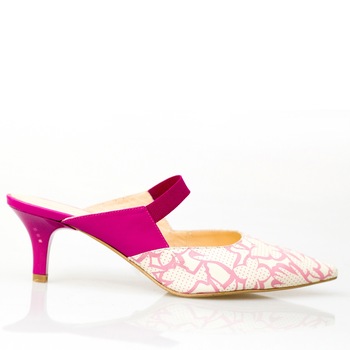 Pantofi dama, Thea Visconti,presaj alb-roz, toc 4,5 cm, Multucolor Pantofi dama, Thea Visconti,presaj alb-roz, toc 4,5 cm, Multucolor