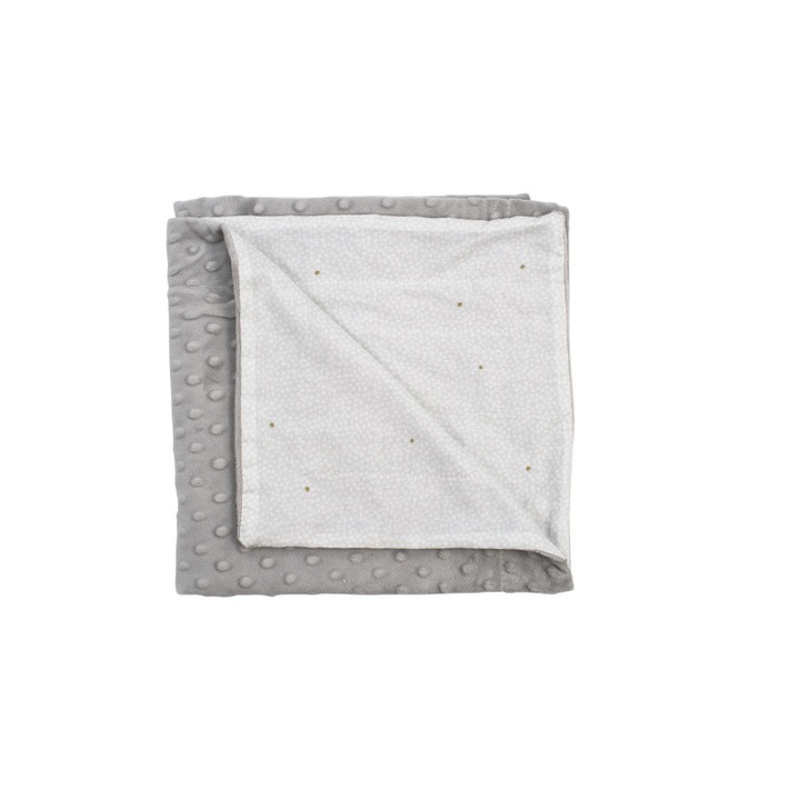 Patura copii in dublu strat cu buline in relief, 120x90 cm