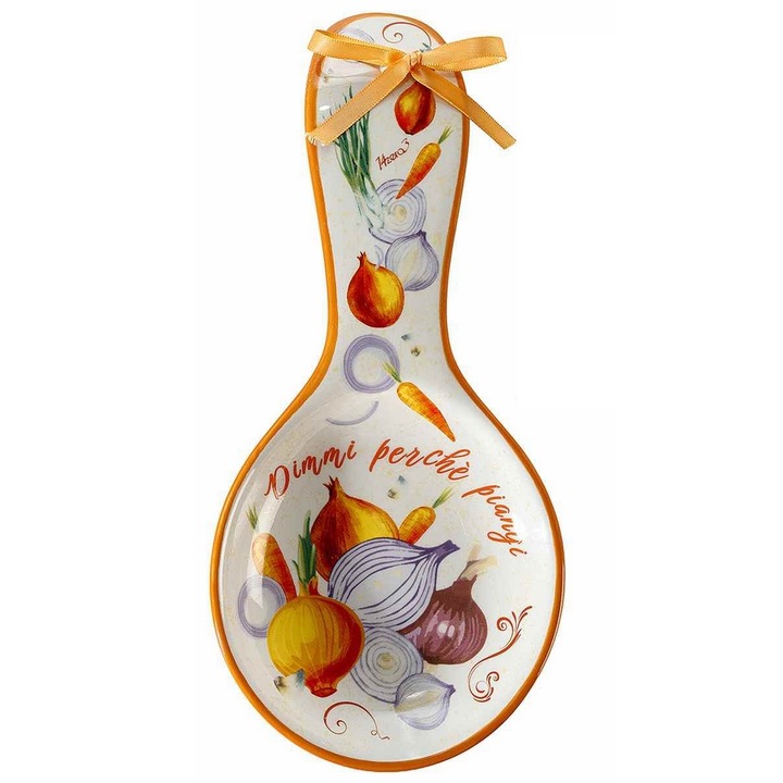 Suport lingura ceramica multicolora Legume cm 11, 5 x 24, 5 H