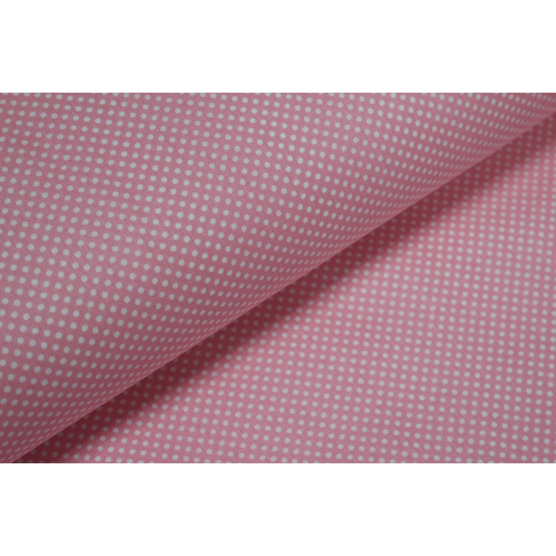 Material textil , Ranforce roz cu buline albe, 100% bumbac , 240 x 100cm