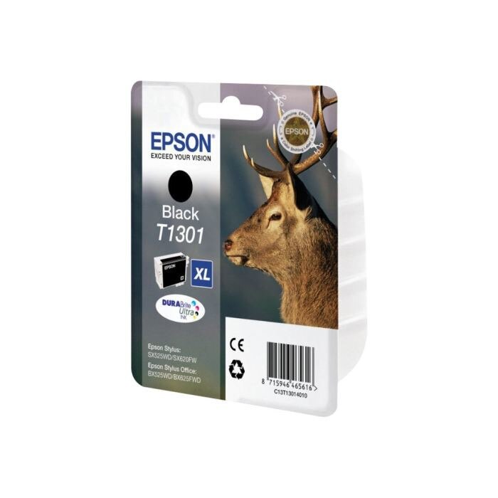 Cartus Original Pentru imprimanta Epson T1301,BX 535WD , BX 635FWD , BX 935FWD ,WF 3520DWF , BX 630FW , WF 7515, WF 7525 , SX 525WD , WF 3010DW ,SX 535WD ,WF 3540DTWF , WF 3530DTWF , BX 525WD , SX 620FW , BX 625FWD , B42WD , BX 925FWD,.T130