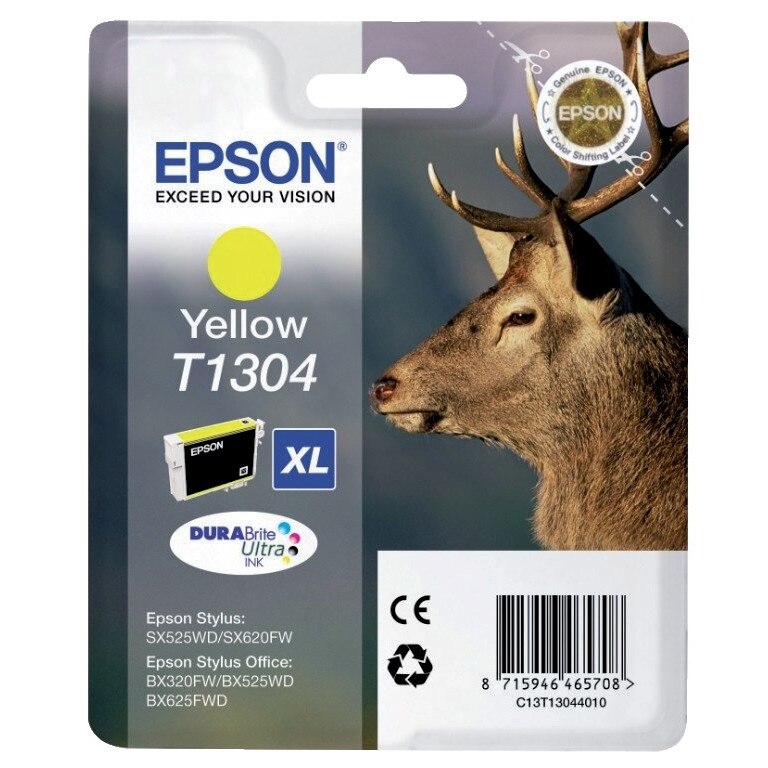 Cartus Original Pentru imprimanta Epson T1304,BX 535WD , BX 635FWD , BX 935FWD ,WF 3520DWF , BX 630FW , WF 7515, WF 7525 , SX 525WD , WF 3010DW ,SX 535WD ,WF 3540DTWF , WF 3530DTWF , BX 525WD , SX 620FW , BX 625FWD , B42WD , BX 925FWD,.T130