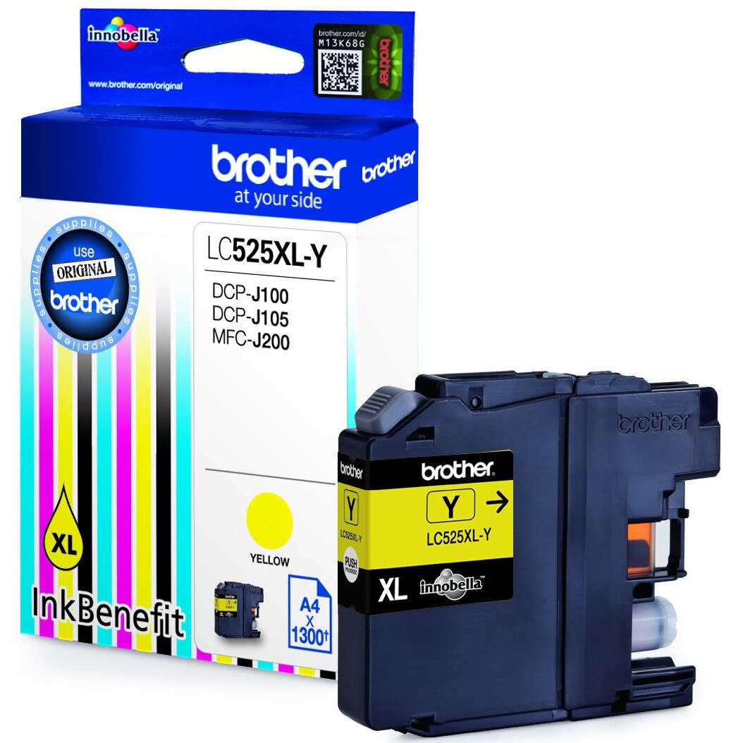 Cartus Original Pentru imprimanta Brother LC525XLY - High Yield Yellow Cartridge (~1300 pag) DCPJ100/DCPJ105/MFCJ200