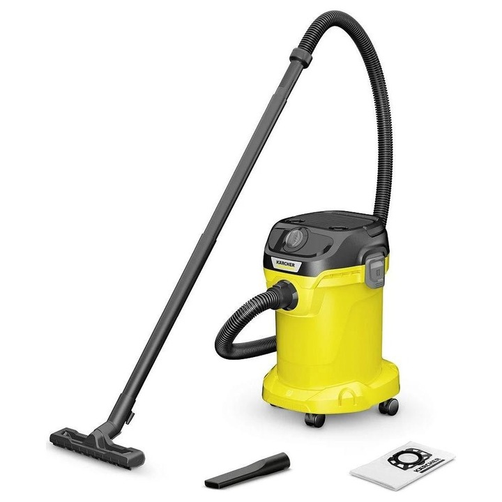 Aspirator industrial umed uscat Karcher KWD 2 V-19/4/18 1.628-428.0, 1000 W, 19 L Galben