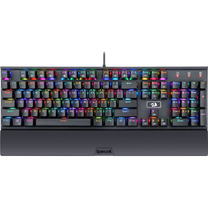 Tastatura gaming mecanica Redragon Rahu RGB, Negru