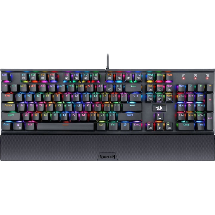 Клавиатура Gaming Redragon Rahu, Механична, RGB подсветка, Black