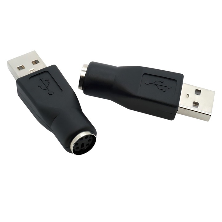 Omelivon адаптер USB към PS/2 за мишка и клавиатура, комплект от 2 броя, USB конвертор с кръгъл накрайник за свързване на периферни устройства към компютър