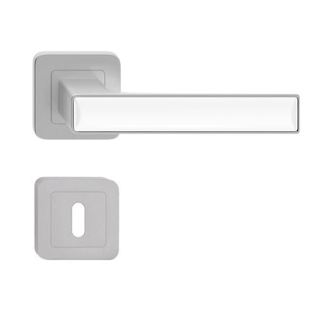 Maner de usa DEKO nichel cheie cu decor alb Maner de usa DEKO nichel cheie cu decor alb