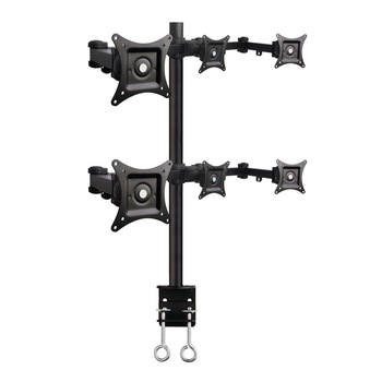 Suport de birou cu brate reglabile, 6 monitoare, 13- 20 inch, Negru Suport de birou cu brate reglabile, 6 monitoare, 13- 20 inch, Negru