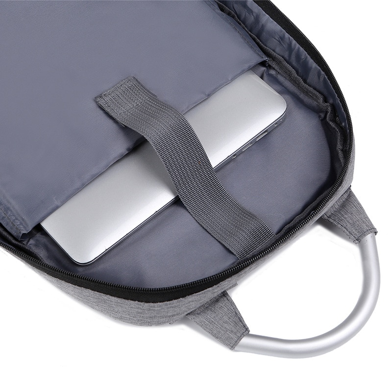 Rucsac pentru laptop din material Oxford cu port USB extern, compartiment 16" pentru laptop, compatibil trolley, MIHX-081209274, negru/gri, 30 x 17 x 44 cm