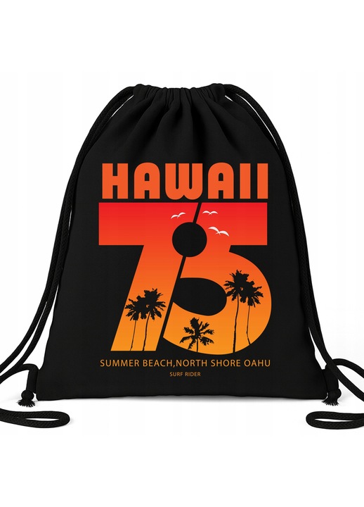 Спортна чанта Eko Черна Hawaii Summer Beach - Пазаруване, Град, Училище