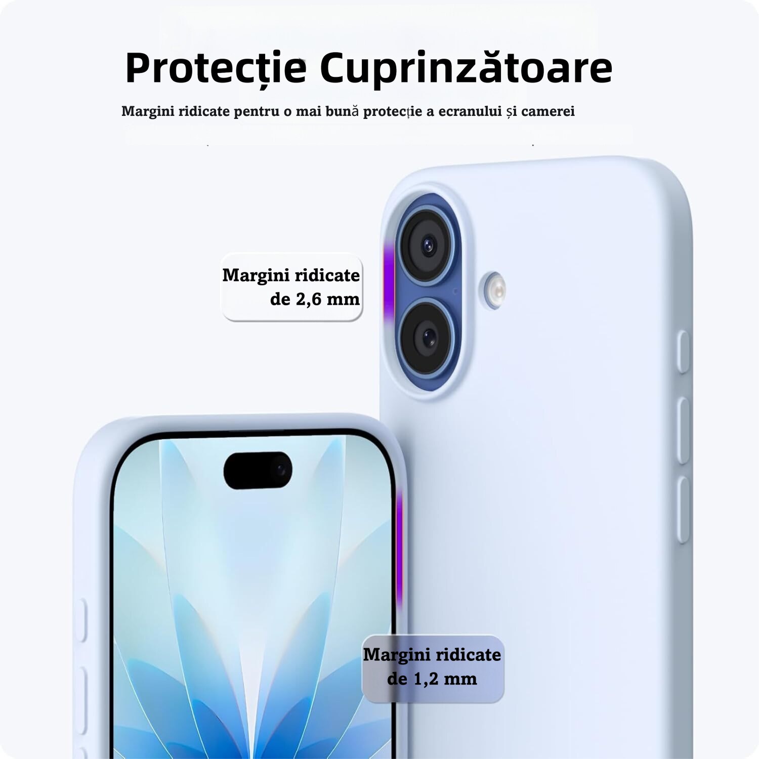 Husa de Magnetica Compatibila cu iPhone 17 de 6, 3 inci, MOGU, Soft Silicone Lichid Cu Interior Microfibra, Carcasa Compatibila cu MagSafe Incarcare Wireless, Rezistenta la Socuri, Buton de Control al Camerei din Silicon, Ultra Slim, Albastru cer