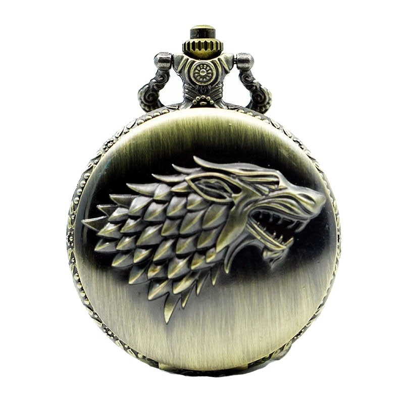 Lantisor Cu Pandantiv Ceas Game Of Thrones Wolf Stark, Maro
