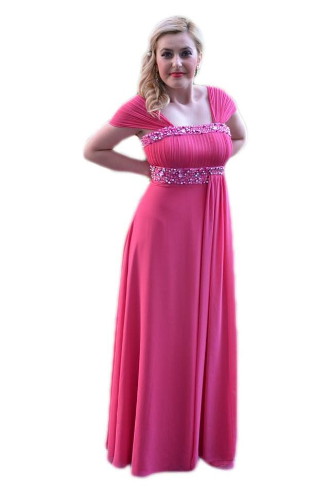 Rochie eleganta lunga, cu strasuri stralucitoare , D&J Exclusive, Roz