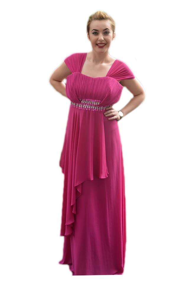 Rochie de nunta, maneci scurte din voal fin , D&J Exclusive, Roz