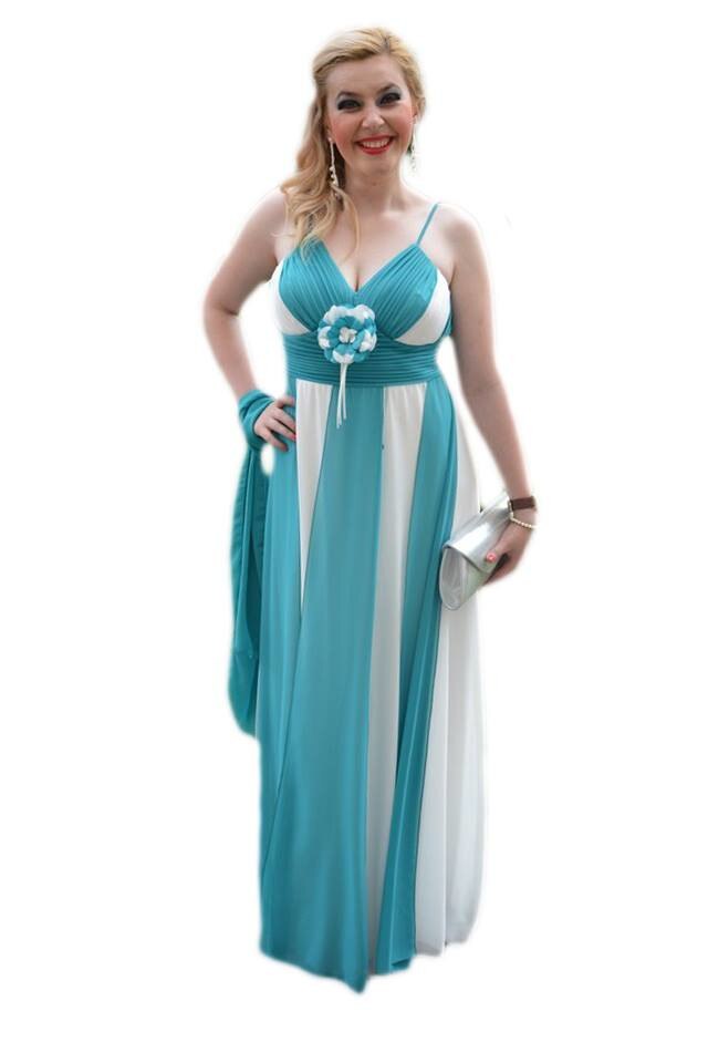 Rochie lunga, rafinata, din voal , D&J Exclusive, Turcoaz