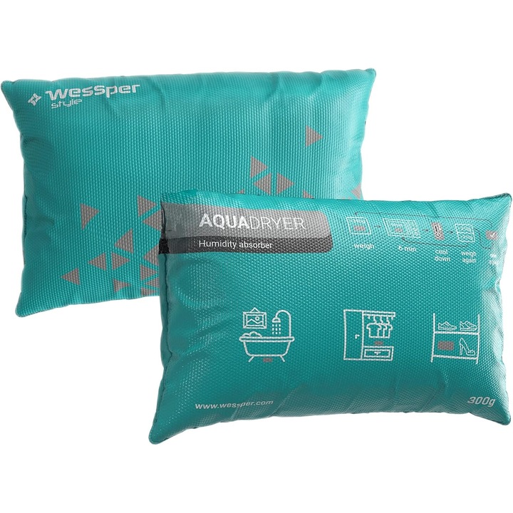 Dezumidificator Wessper, Punga Reutilizabila, 300g, Turcoaz