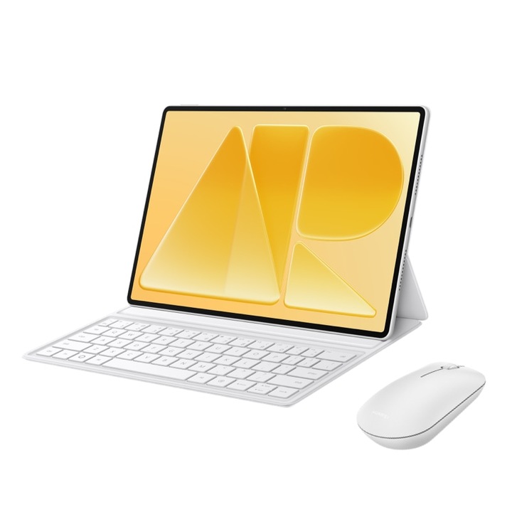 Tableta HUAWEI MatePad Air, 12”OLED PaperMatte, 8GB RAM, 256GB, Wi-Fi, White + Smart Magnetic Keyboard + Wireless Mouse
