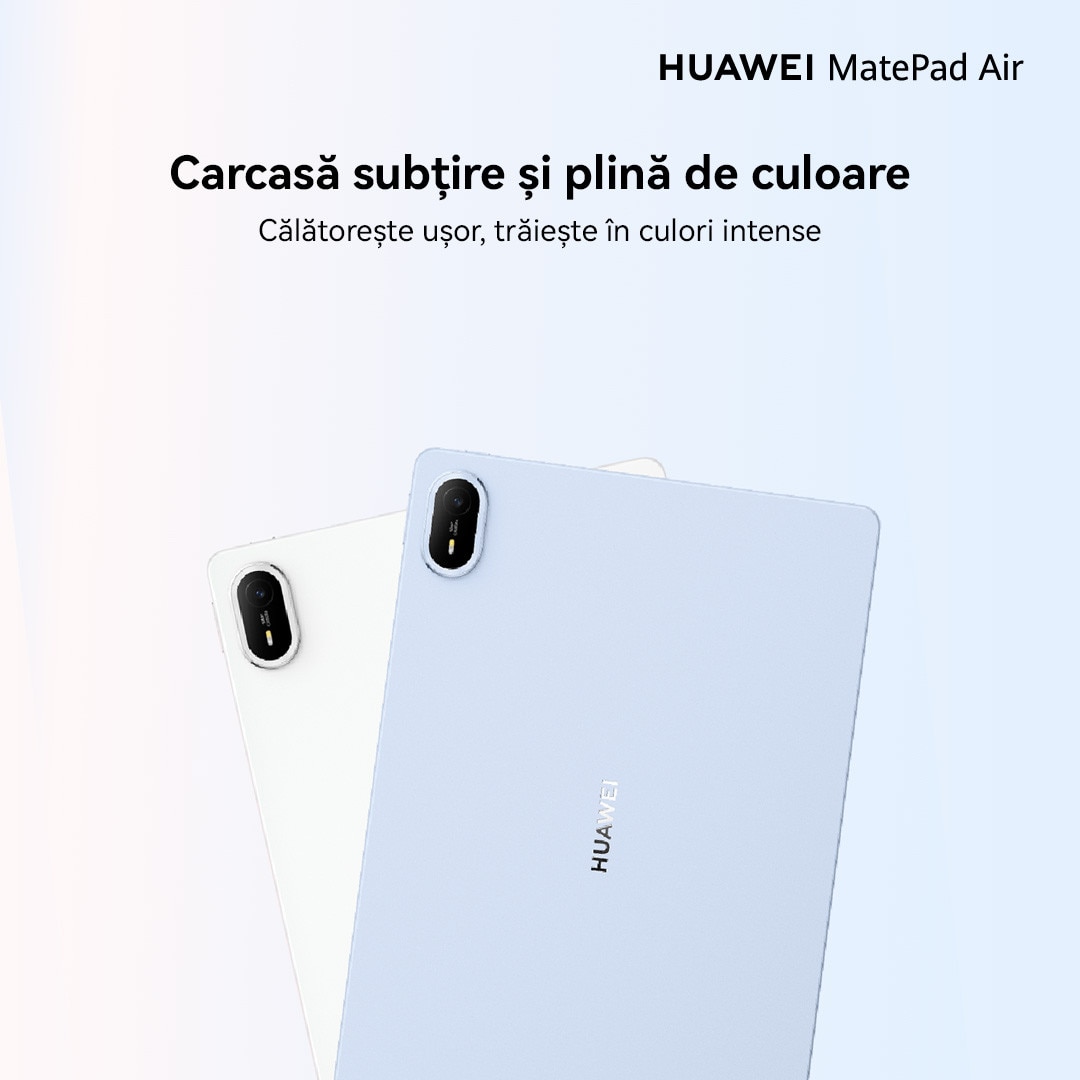 Tableta HUAWEI MatePad Air, 12”OLED PaperMatte, 8GB RAM, 256GB, Wi-Fi, Airy Blue + Smart Magnetic Keyboard + Wireless Mouse